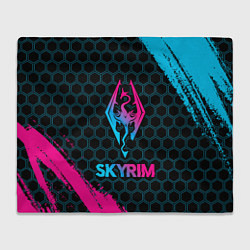 Плед флисовый Skyrim - neon gradient, цвет: 3D-велсофт