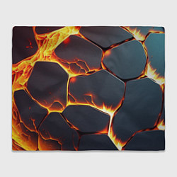 Плед флисовый Огонь из разломленных плит, цвет: 3D-велсофт