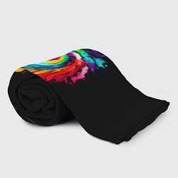 Плед флисовый Тай-дай разноцветная спираль, цвет: 3D-велсофт — фото 2