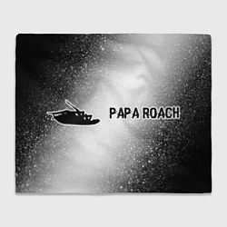 Плед флисовый Papa Roach glitch на светлом фоне: надпись и симво, цвет: 3D-велсофт