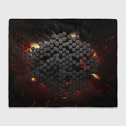 Плед флисовый Взрыв из черных плит, цвет: 3D-велсофт
