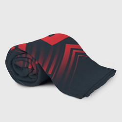 Плед флисовый Красный символ Fortnite на темном фоне со стрелкам, цвет: 3D-велсофт — фото 2