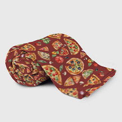 Плед флисовый Кусочки пиццы ассорти - акварельный паттерн, цвет: 3D-велсофт — фото 2