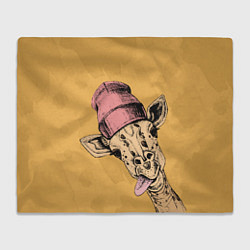 Плед флисовый Жираф дразнит, цвет: 3D-велсофт