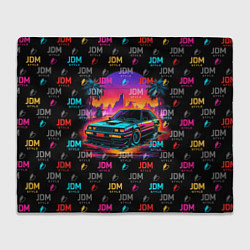 Плед флисовый JDM neon style, цвет: 3D-велсофт