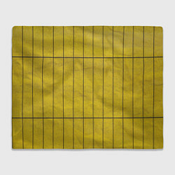 Плед флисовый Жёлтый фон и чёрные параллельные линии, цвет: 3D-велсофт