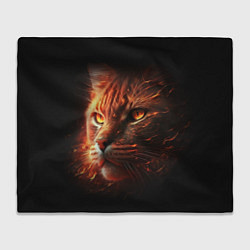 Плед флисовый Огненный рыжий кот, цвет: 3D-велсофт