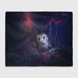 Плед флисовый Сова на мрачном фоне, цвет: 3D-велсофт
