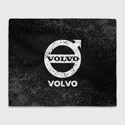 Плед флисовый Volvo с потертостями на темном фоне, цвет: 3D-велсофт