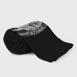 Плед флисовый Волк в черно-белом орнаменте, цвет: 3D-велсофт — фото 2