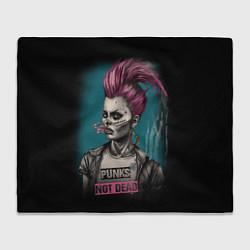 Плед флисовый Punks no dead girl, цвет: 3D-велсофт