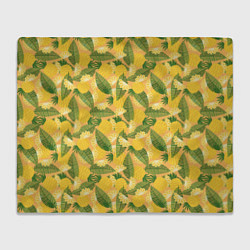 Плед флисовый Летний паттерн с ананасами, цвет: 3D-велсофт