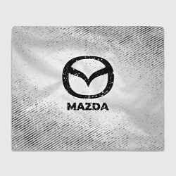 Плед флисовый Mazda с потертостями на светлом фоне, цвет: 3D-велсофт