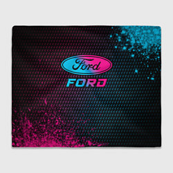 Плед флисовый Ford - neon gradient, цвет: 3D-велсофт