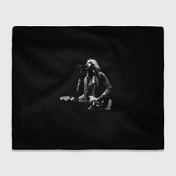 Плед флисовый Курт Кобейн с гитарой, цвет: 3D-велсофт