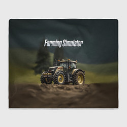 Плед флисовый Farming Simulator - Игрушечный желтый, цвет: 3D-велсофт