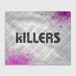 Плед флисовый The Killers rock legends: надпись и символ, цвет: 3D-велсофт