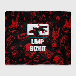 Плед флисовый Limp Bizkit rock glitch, цвет: 3D-велсофт