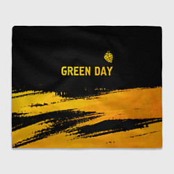 Плед флисовый Green Day - gold gradient: символ сверху, цвет: 3D-велсофт