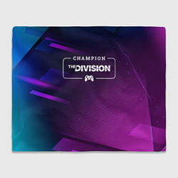 Плед флисовый The Division gaming champion: рамка с лого и джойс, цвет: 3D-велсофт