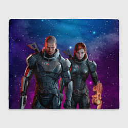 Плед флисовый Mass Effect N7 space, цвет: 3D-велсофт
