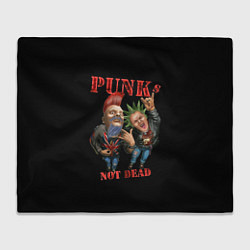 Плед флисовый Punks Not Dead - панки хой, цвет: 3D-велсофт