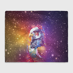 Плед флисовый Fantastic bird and starry space, цвет: 3D-велсофт