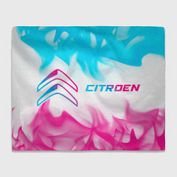 Плед флисовый Citroen neon gradient style: надпись и символ, цвет: 3D-велсофт