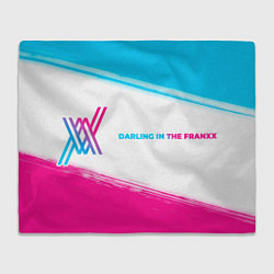 Плед флисовый Darling in the FranXX neon gradient style: надпись, цвет: 3D-велсофт