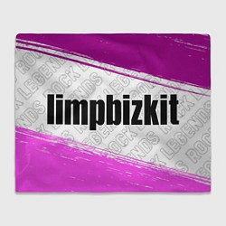 Плед флисовый Limp Bizkit rock legends: надпись и символ, цвет: 3D-велсофт