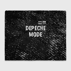 Плед флисовый Depeche Mode glitch на темном фоне: символ сверху, цвет: 3D-велсофт