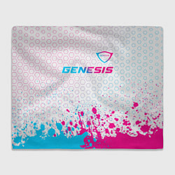 Плед флисовый Genesis neon gradient style: символ сверху, цвет: 3D-велсофт