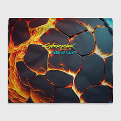 Плед флисовый Cyberpunk 2077 phantom liberty logo, цвет: 3D-велсофт