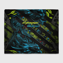 Плед флисовый Cyberpunk 2077 phantom liberty abstract logo, цвет: 3D-велсофт