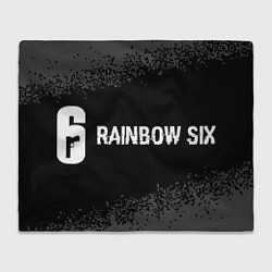 Плед флисовый Rainbow Six glitch на темном фоне: надпись и симво, цвет: 3D-велсофт