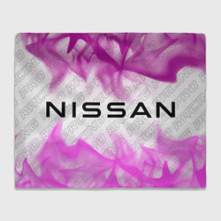 Плед флисовый Nissan pro racing: надпись и символ, цвет: 3D-велсофт