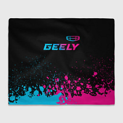 Плед флисовый Geely - neon gradient: символ сверху, цвет: 3D-велсофт