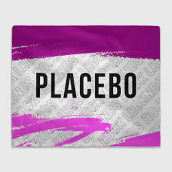 Плед флисовый Placebo rock legends: надпись и символ, цвет: 3D-велсофт