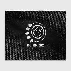 Плед флисовый Blink 182 с потертостями на темном фоне, цвет: 3D-велсофт