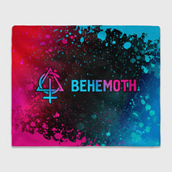 Плед флисовый Behemoth - neon gradient: надпись и символ, цвет: 3D-велсофт