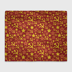 Плед флисовый СССР Серп и Молот, цвет: 3D-велсофт