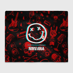 Плед флисовый Nirvana rock glitch, цвет: 3D-велсофт