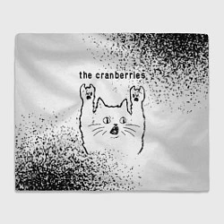 Плед флисовый The Cranberries рок кот на светлом фоне, цвет: 3D-велсофт