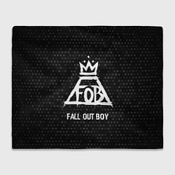 Плед флисовый Fall Out Boy glitch на темном фоне, цвет: 3D-велсофт