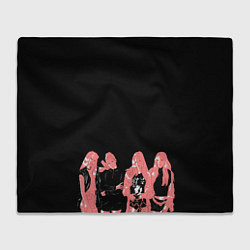 Плед флисовый Black pink на черном, цвет: 3D-велсофт