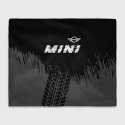 Плед флисовый Mini speed на темном фоне со следами шин: символ с, цвет: 3D-велсофт