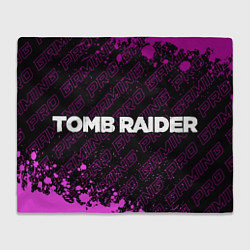 Плед флисовый Tomb Raider pro gaming: надпись и символ, цвет: 3D-велсофт