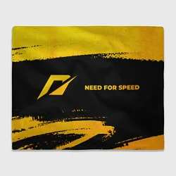 Плед флисовый Need for Speed - gold gradient: надпись и символ, цвет: 3D-велсофт