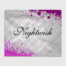 Плед флисовый Nightwish rock legends: надпись и символ, цвет: 3D-велсофт