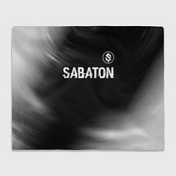 Плед флисовый Sabaton glitch на темном фоне: символ сверху, цвет: 3D-велсофт